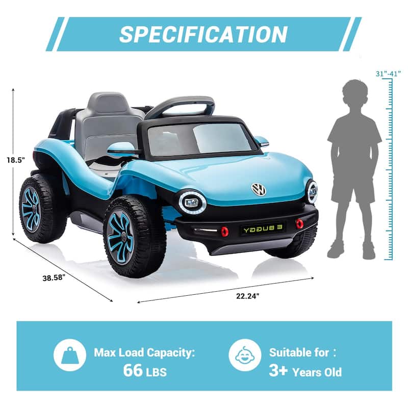 Ride On Car, Licensed Volkswagen Beetle Electric Toy Car for Kids,Toddler Electric Vehicle with Parental Remote