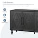 Carved Floral Door Large Storage Cabinet with Metal Handle for Living Room, Kitchen, Entryway