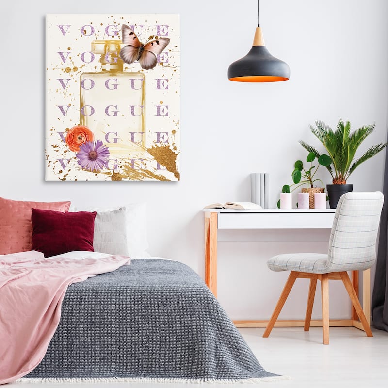Stupell Butterfly & Floral Perfume Canvas Wall Art Design By Susan Arnot