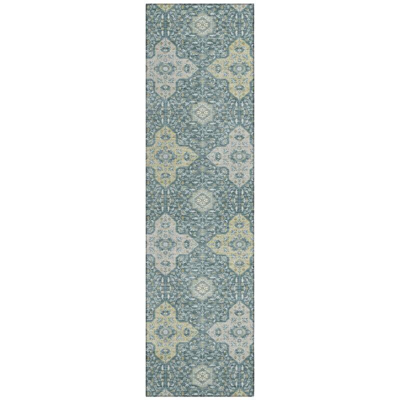 Machine Washable Indoor/ Outdoor Traditional Columbus Chantille Rug