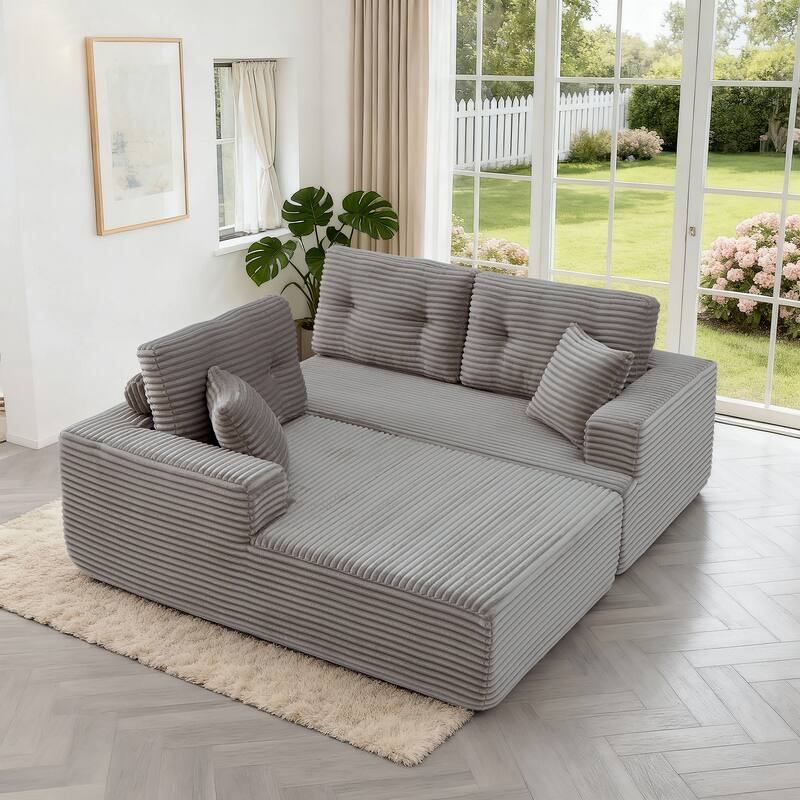 Floor Standing Compressed Couch L-shaped Sectional Sofa with Chaise