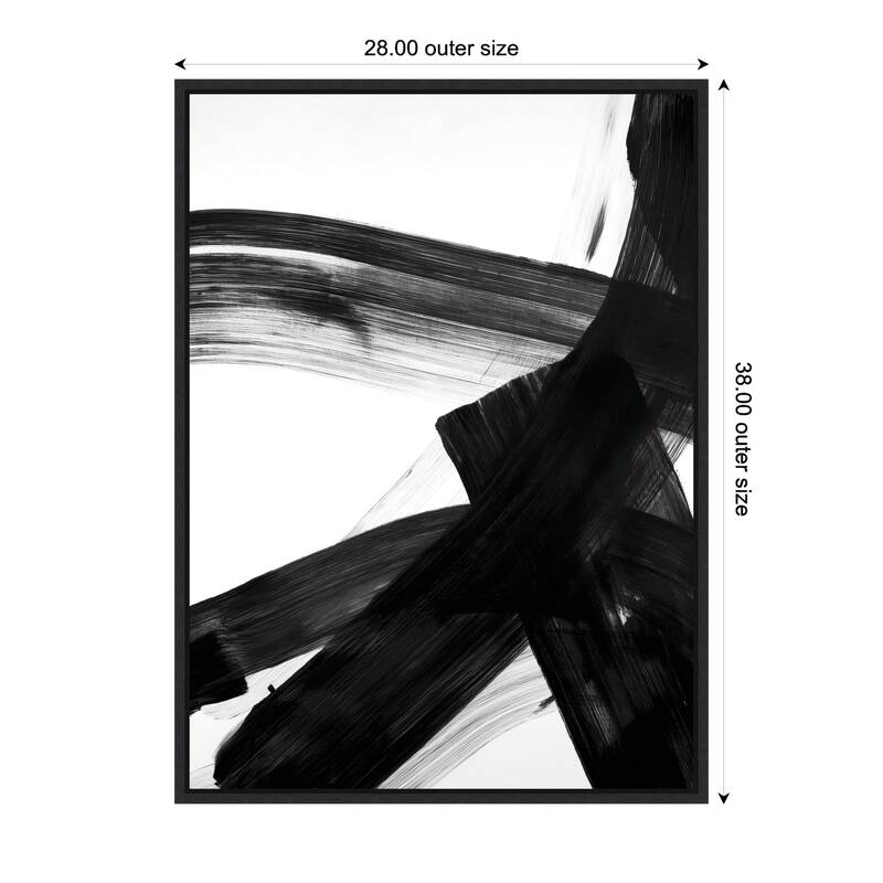 Kate and Laurel Black Mark No. 2 by Amy Lighthall Framed Canvas Wall Art Print