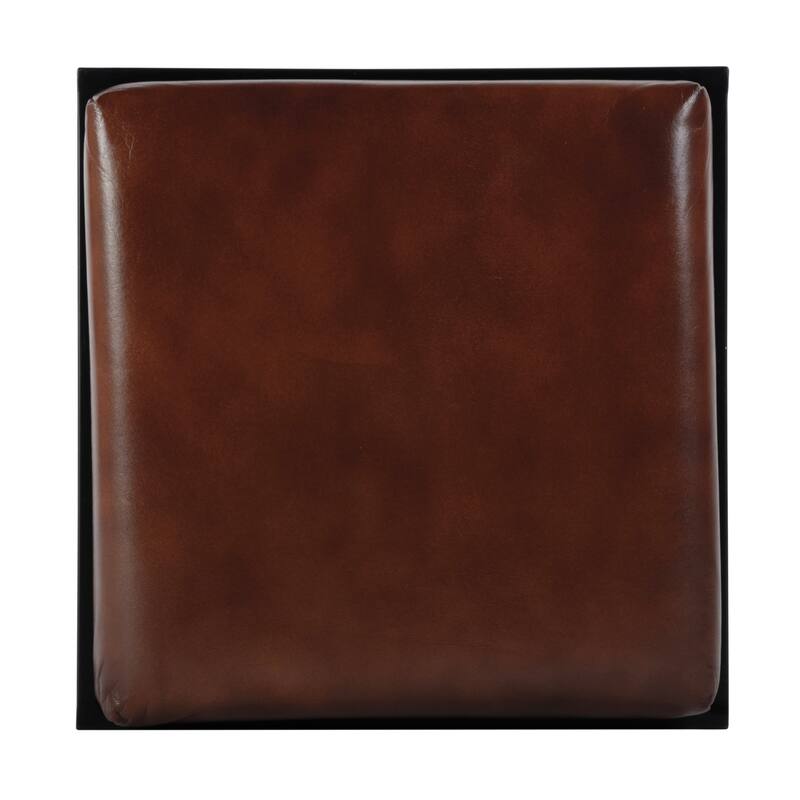 Eldridge Leather and Iron Backless Counter and Bar Stools with Footrest
