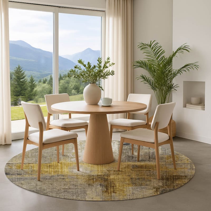 Premium Washable Super Soft Abstract Glam Mayfield Rug - Granite - 8' x 8'