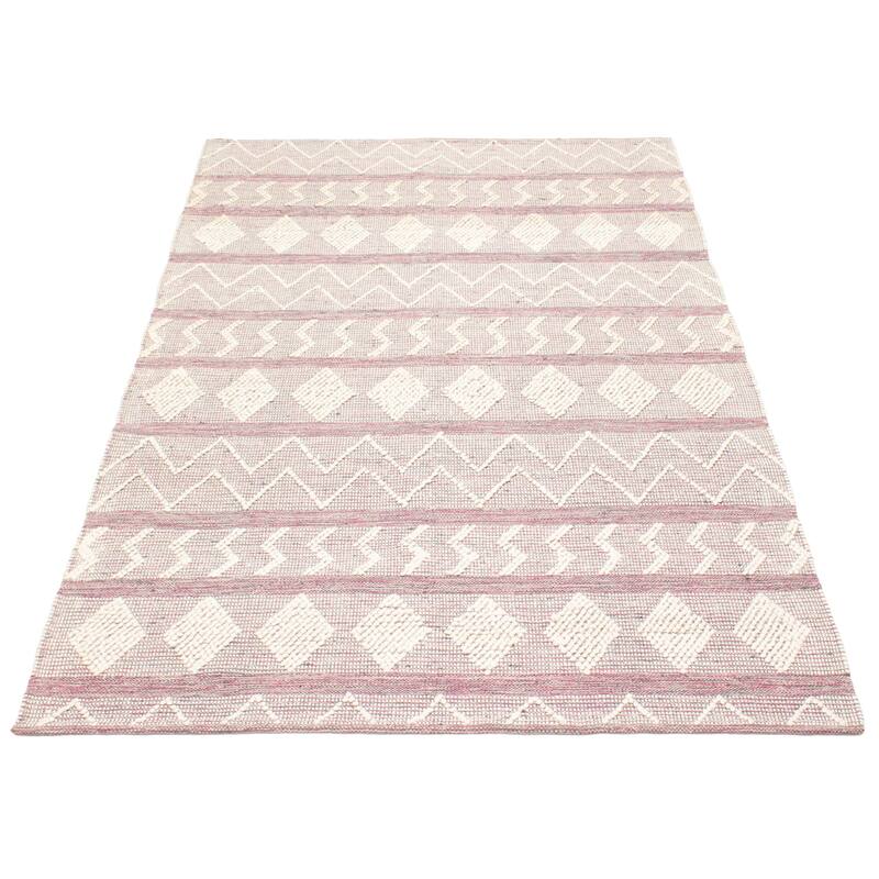 ECARPETGALLERY Braid weave Sienna Pink Wool Rug - 5'11 x 9'2