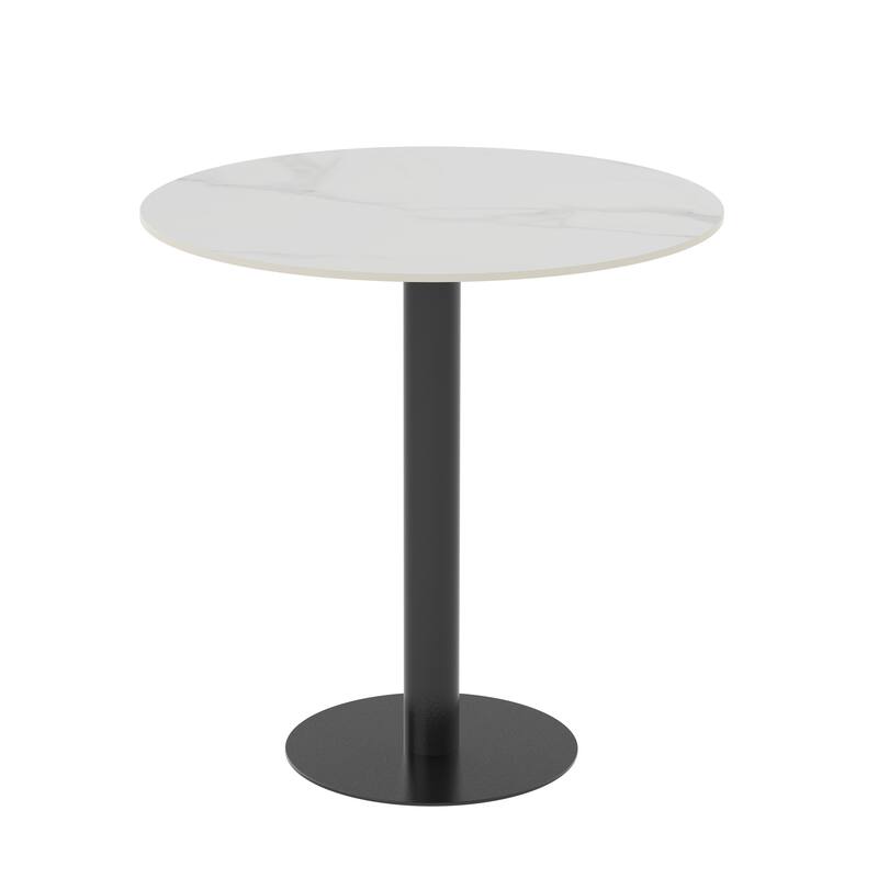Round White Slate Top Heavy Duty Dining Bar Table