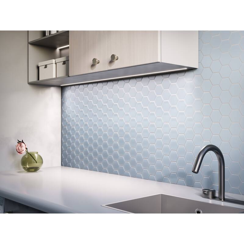 3" Beehive 10.25 in. x 11.75 in. Hexagon Glass Mesh-Mounted Mosaic Tile