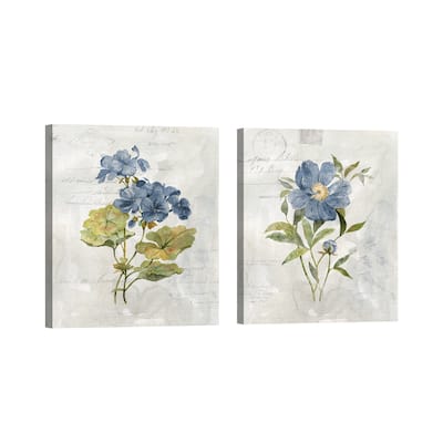 Blue Linen Geranium, Peony by Carol Robinson Canvas Art Prints