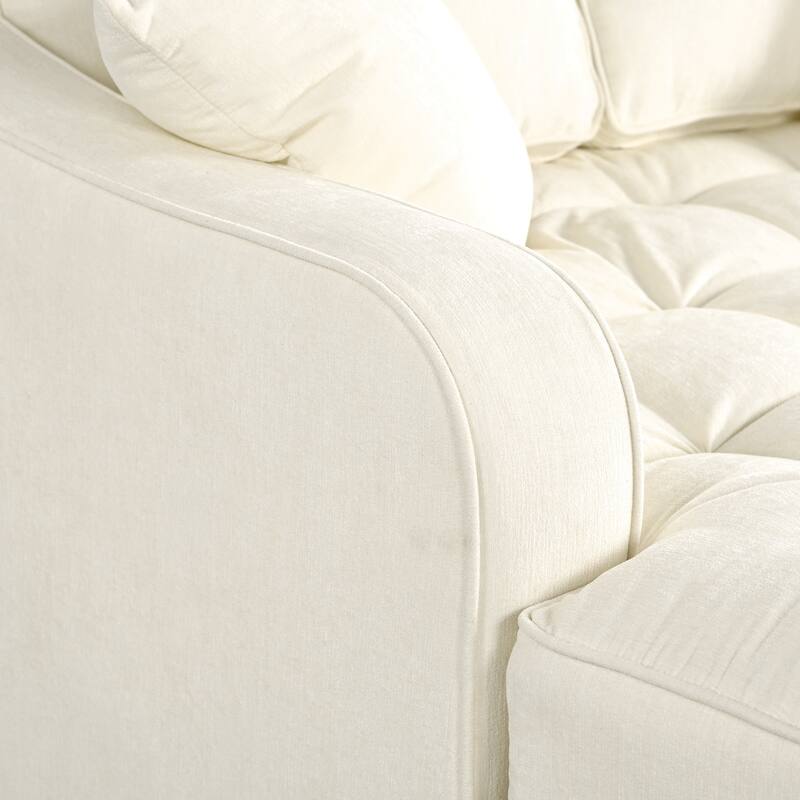 Christopher Knight Home - Modern Upholstered Chenille Fabric Sofa Bed with Tufted Seat and Detachable Pillows