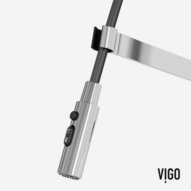 VIGO Edison Pro 20" H Single Handle Pull-Down Sprayer Kitchen Faucet