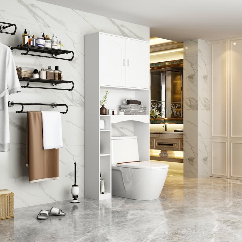 Over The Toilet Cabinet, Double Door Bathroom Storage Organizer - 31.5"x70.9"