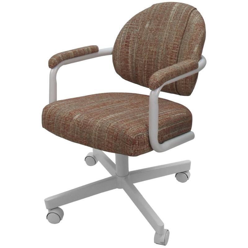 Swivel Tilt Kitchen Chair with Wheels M-70 Casters - N/A - Watusi Madder - White