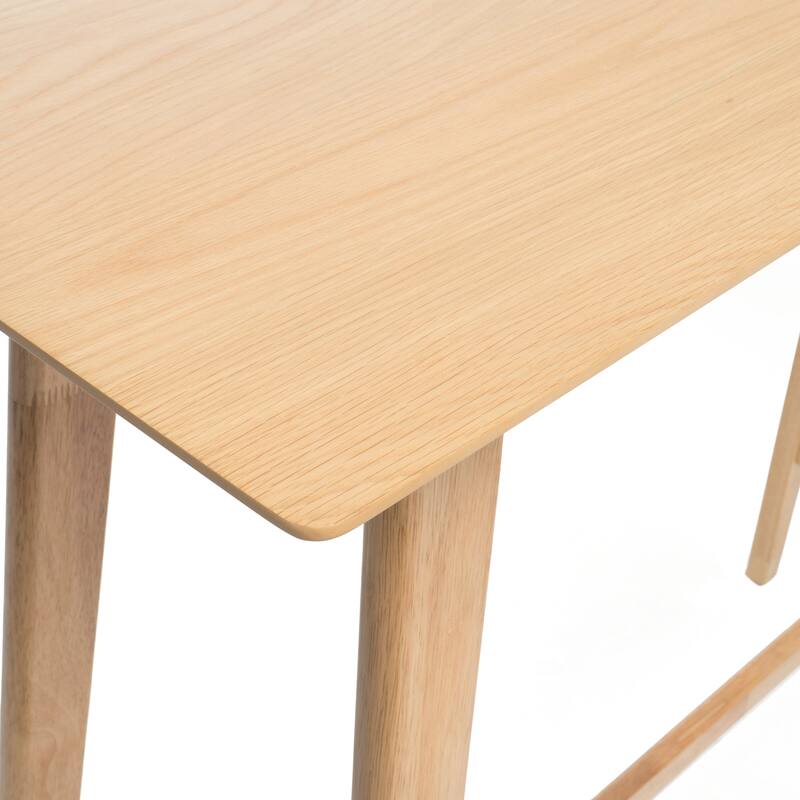Wood Bar Table, Natural Oak Finish, 17.72 in x 47.24 in x 42.01 in