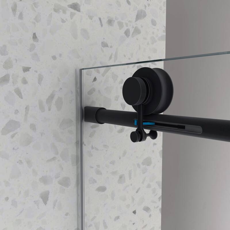55 to 60 in. W x 76 in. H Sliding Frameless Shower Door with 5/16 Inch (8mm) Thick Tampered Glass