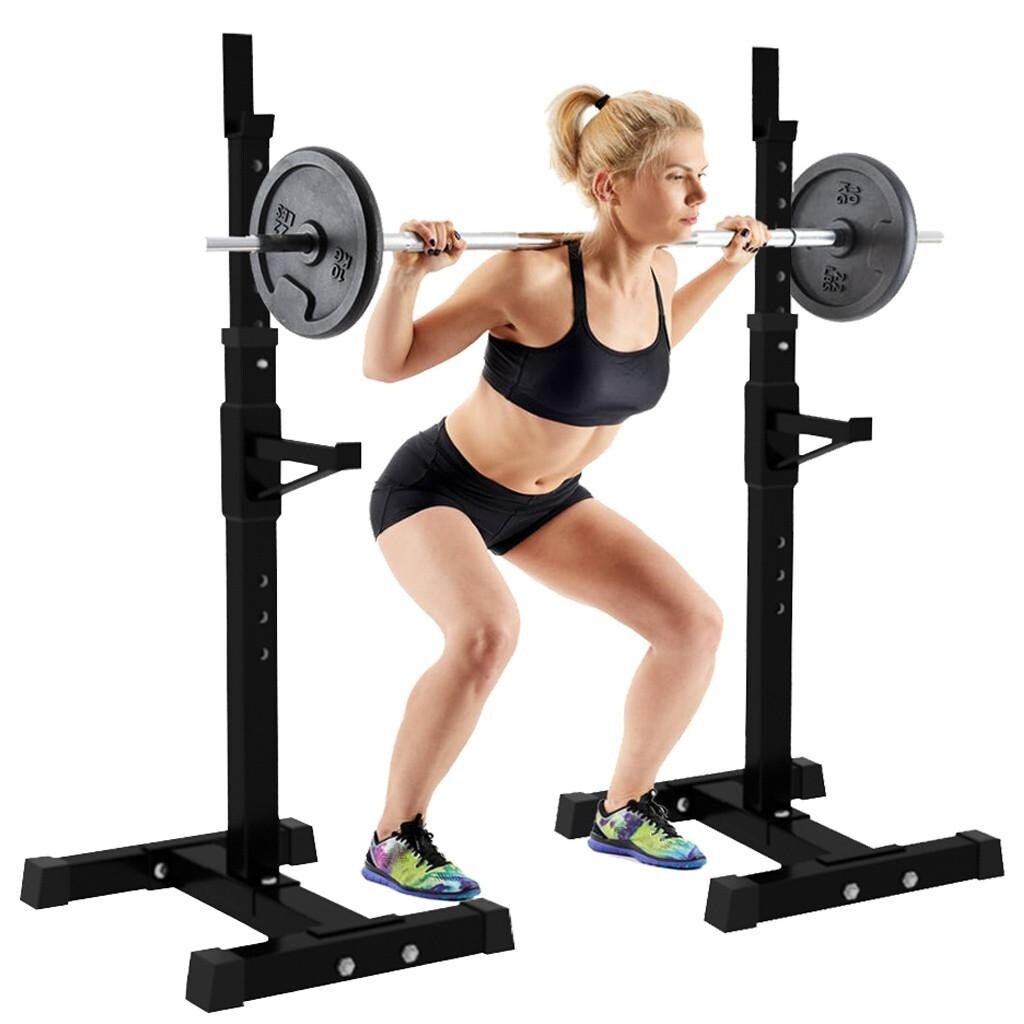 Adjustable Multi-Function Squat Rack Barbell Rack Stand,Max Load 441lbs Adjustable Squat Rack Dipping Station Dip Stand Fitness Barbell Stands Press Equipment Home Gym for Bench Press 