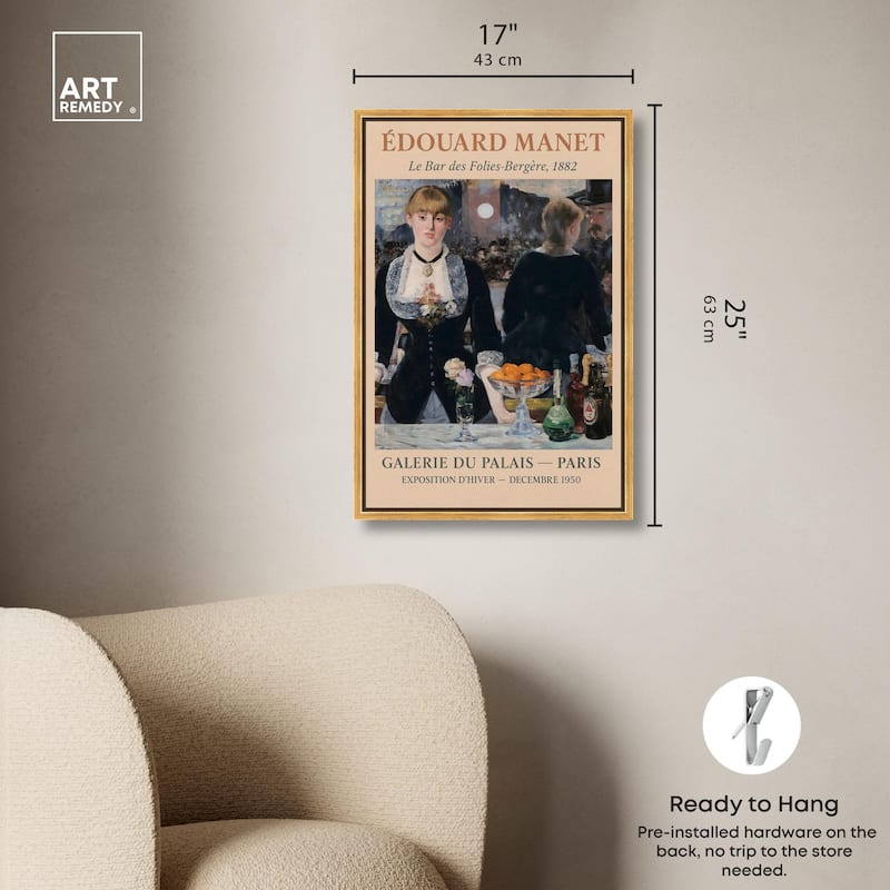 Manet's Famous Bar Canvas by Art Remedy