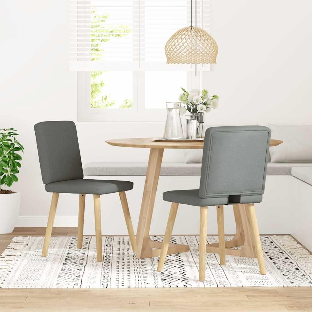 vidaXL Dining Chairs 2/4/6 pcs Light/Dark Gray/Black Fabric - 17.7" x 21.3" x 33.9"