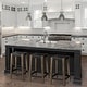 preview thumbnail 1 of 6, Nell Black Metal Seat and Foot Rest with Brown Solid Wood Frame Counter Stool - 18.0L x 15.0W x 30.0H