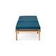 preview thumbnail 2 of 17, Nadine Outdoor Acacia Wood Chaise Lounge and Cushion Set by Christopher Knight Home Teak Finish+Blue Cushion