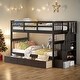 preview thumbnail 42 of 54, Artsy Twin-Over-Twin Bunk Bed with Three Drawers and Storage Stairway for Bedroom, Maximized Space