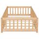 Twin/Full/Queen size Floor Platform Bed with Fence and Door for Kids, Toddlers