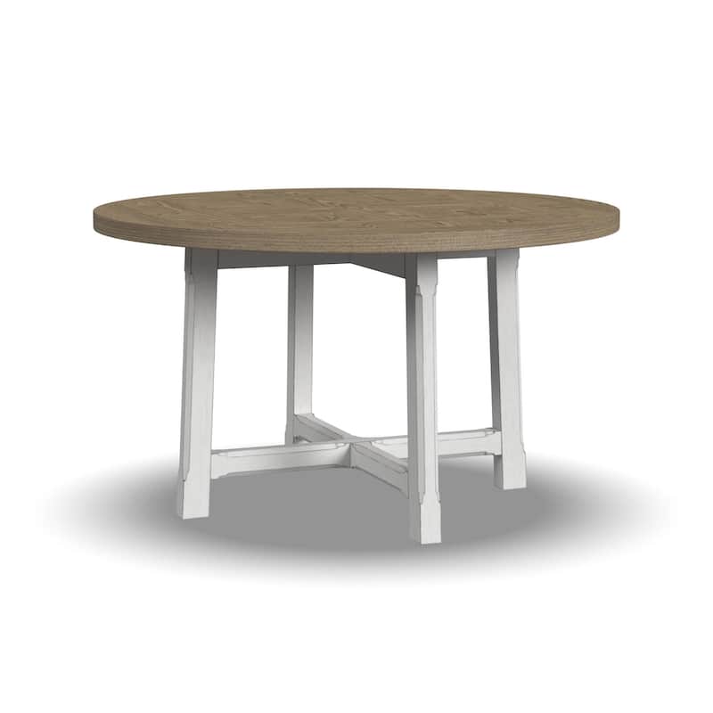 Melody White Wood Round Dining Table - 52" x 30" x 52"
