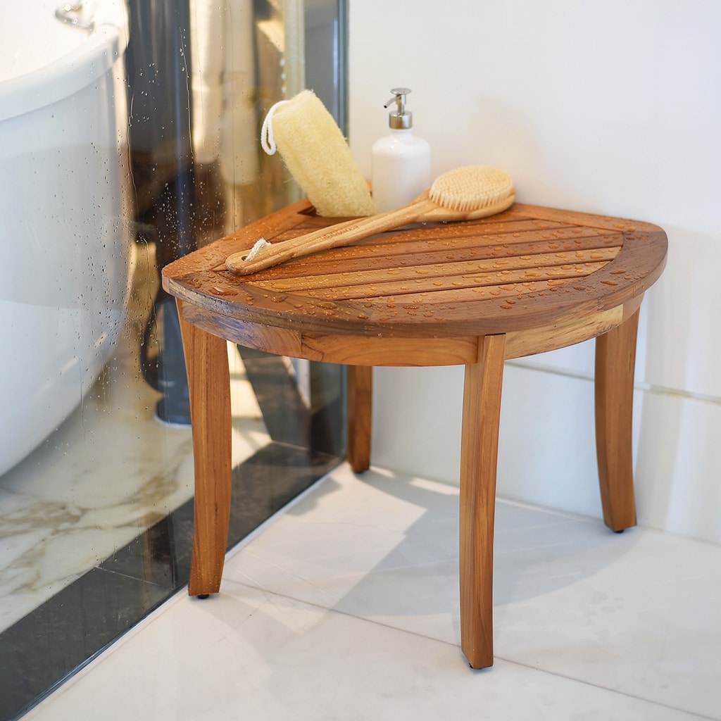 Cambridge Casual Estate Spa Teak Corner Shower Stool