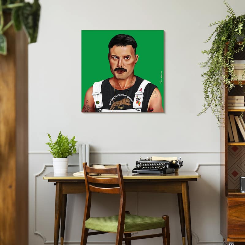Empire Art Direct Hip Freddie Mercury Printed Tempered Glass Wall Art - Multi-Color