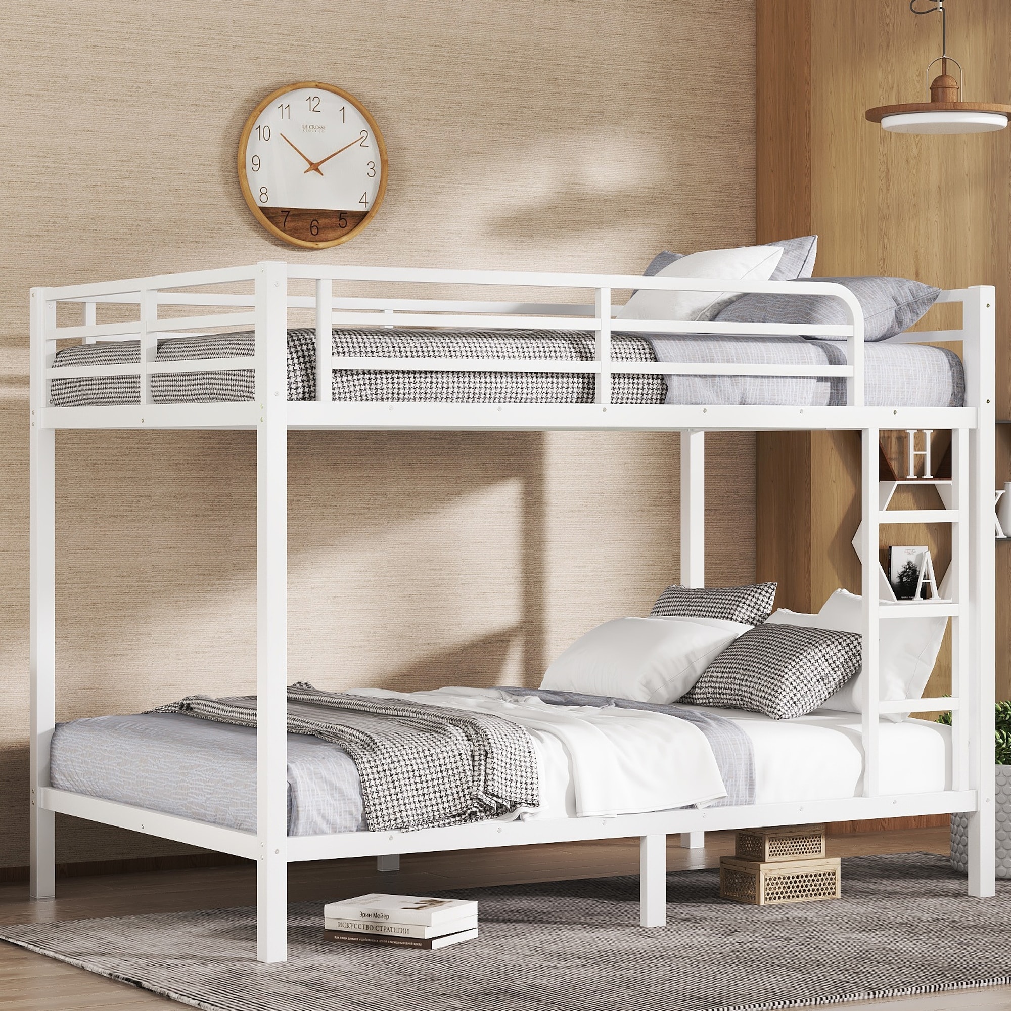 Metal Full XL over Full XL Bunk Bed,Space-Saving/Noise Reduced/No Box Spring Needed