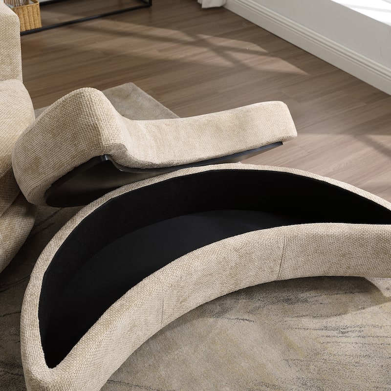 59.8''W Oversized Sofa Chair Set, Round Accent Barrel Chair With 5 Pillows and 1 Storage Ottoman