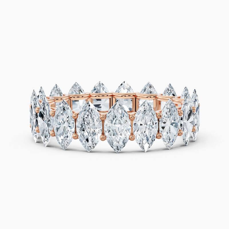 Auriya 14k Gold Marquise North-South Lab Grown Diamond Eternity Band 2.70 - 11.25 ct. tw. (F-G, VS) - 4.75 ct. wt. - 4.5 - Rose