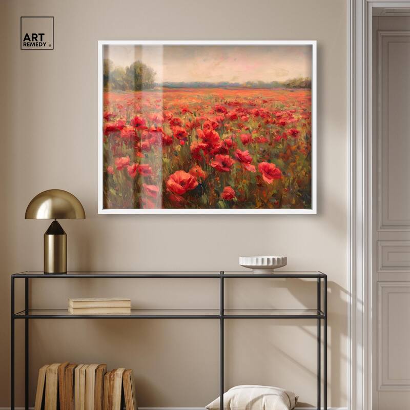 Sea of Red Poppies II Shadowbox by Art Remedy