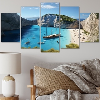 Designart "Navagio Beach Zakynthos III" Nautical & Beach Multipanel ...
