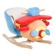 preview thumbnail 9 of 7, Kids Rocking Horse, Wooden Plush Ride-on Plane Chair Toy with Lullby Song and Seat Belt for 18 Month + - Multicolor