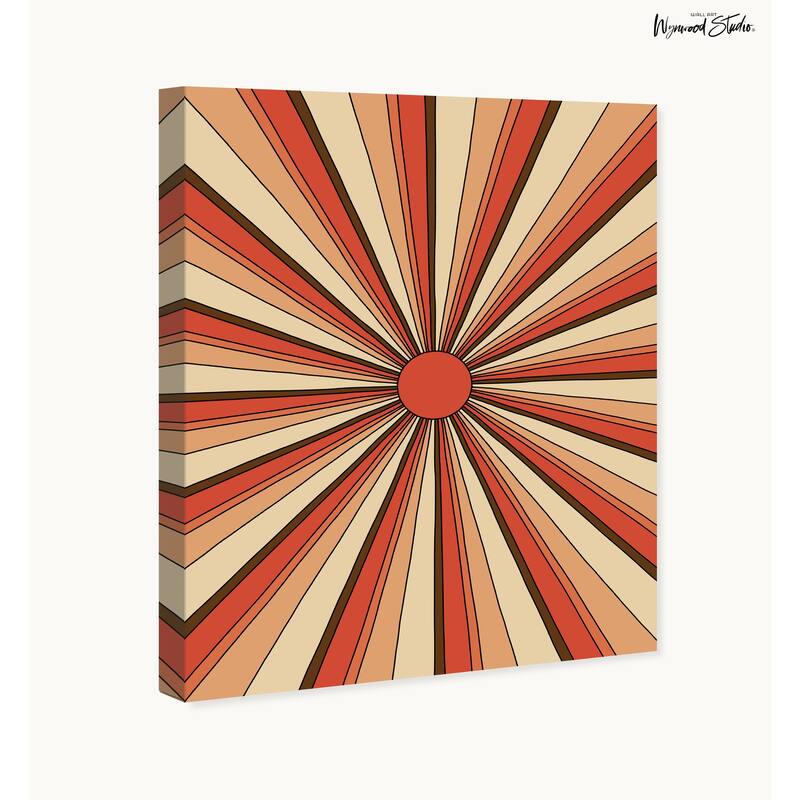 Wynwood Studio Canvas Abstract Straight Rays of Light Orange Modern & Contemporary Wall Art Canvas Print