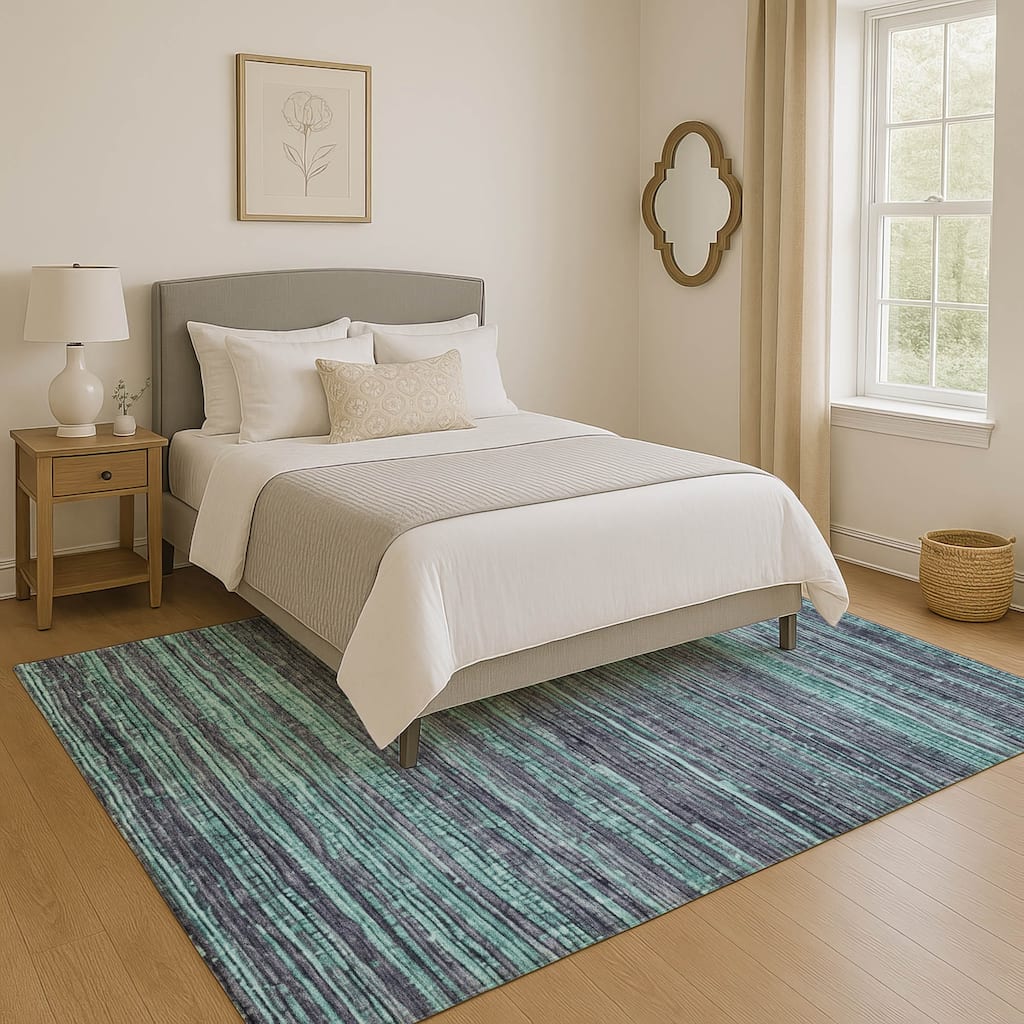 Premium Washable Super Soft Casual Stripes Mayfield Rug