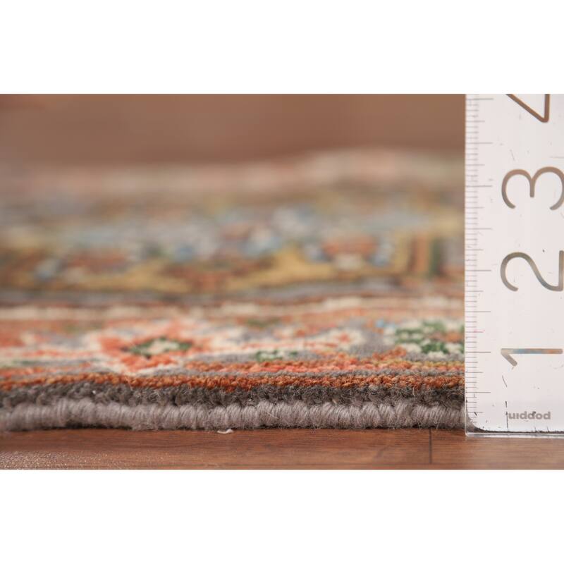 Gray Geometric Heriz Serapi Oriental Foyer Rug Handmade Wool Carpet - 2'1" x 3'1"