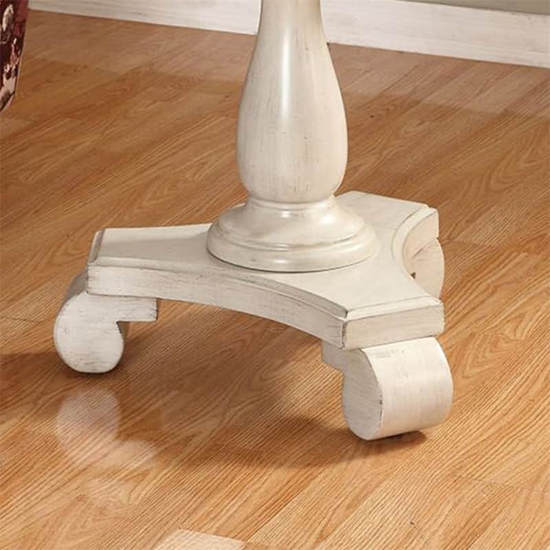 Round Wood Pedestal Side Table