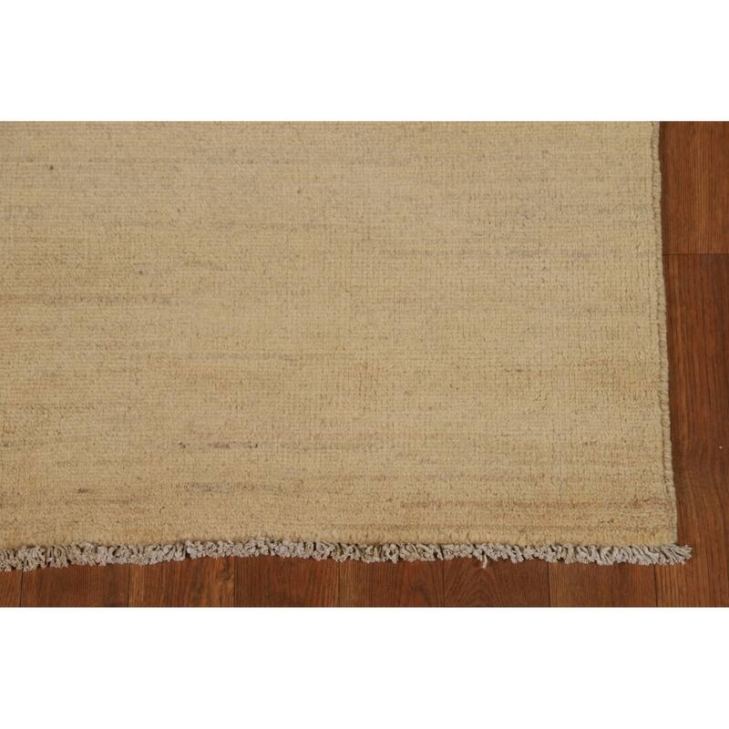 Solid Gabbeh Modern Runner Rug Handmade Wool Carpet - 2'9"x 9'8"