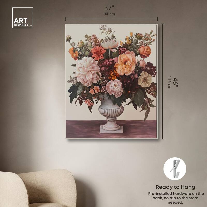 Autumn Tan Floral Canvas by Art Remedy