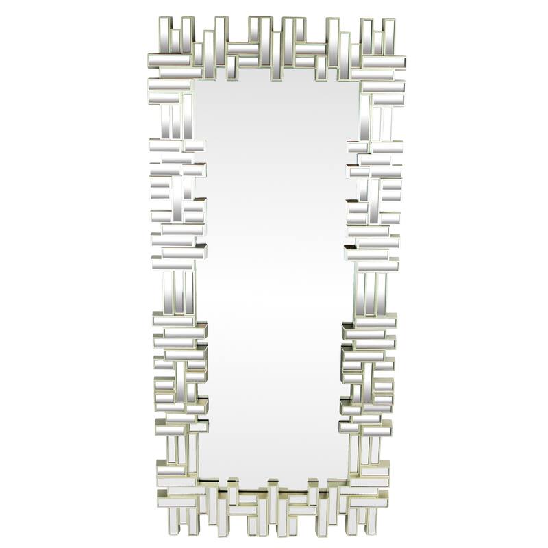 47" Champagne Gold Rectangular Modern Home Wall Mirror