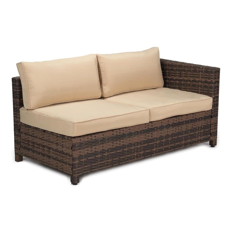 3 Pieces Wicker Patio Outdoor Sectional Set