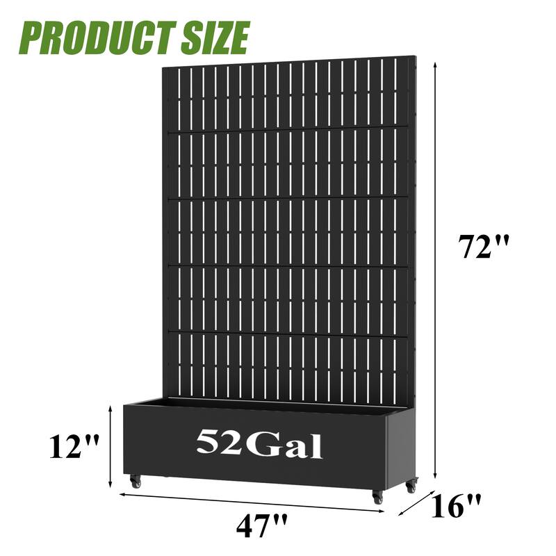Outdoor Metal Planter Box Raised Garden Beds with Trellis (Set of 2)