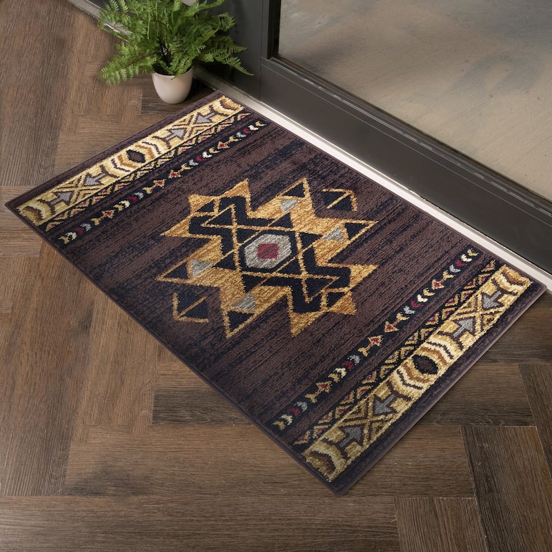 Tribes GC_YLS4005 Brown Southwest Area Rug