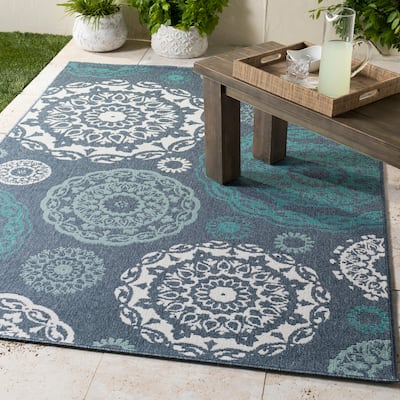 The Gray Barn Broken Brook Transitional Indoor/Outdoor Area Rug - 7'3" Square
