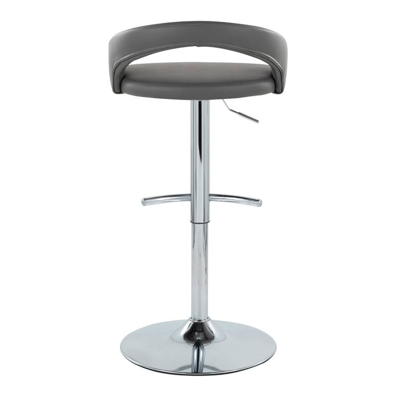 Grotto Upholstered Adjustable Barstool with Chrome Metal - Set Of 3