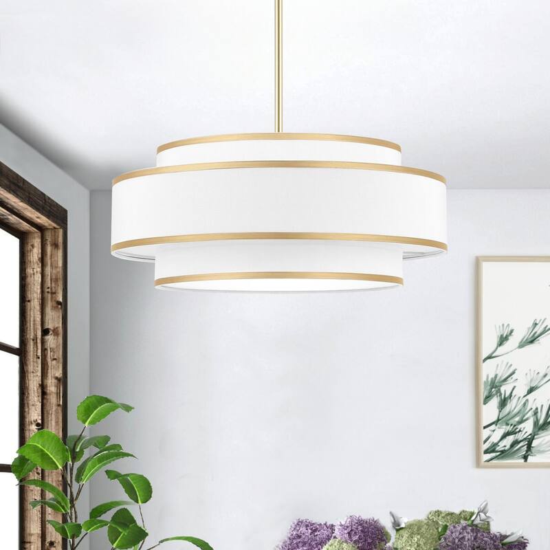GetLedel 4-Light Double Shaded Drum Chandelier