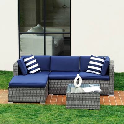 Furniwell 5 Pieces Patio Furniture Set Outdoor Sectional Set