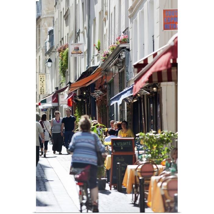 "Street cafes near Notre Dame" Poster Print - Multi