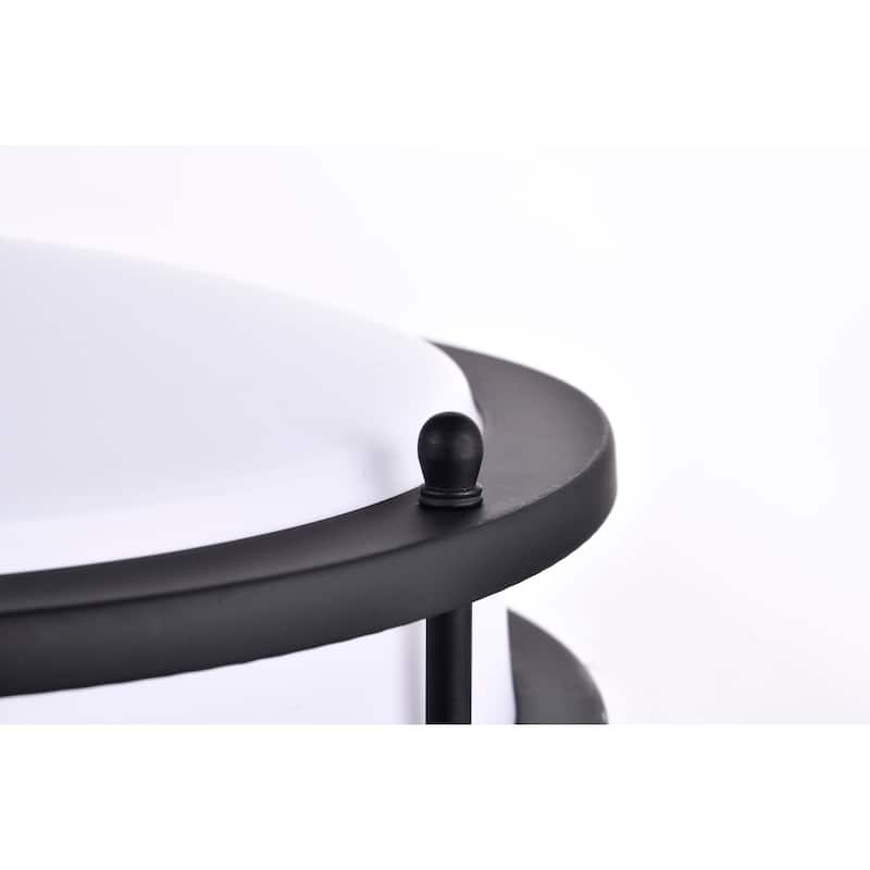 Glamour LED 10 inch Flush Mount Fixture Black Finish CCT Selectable 3K/4K/5K - Matte Black